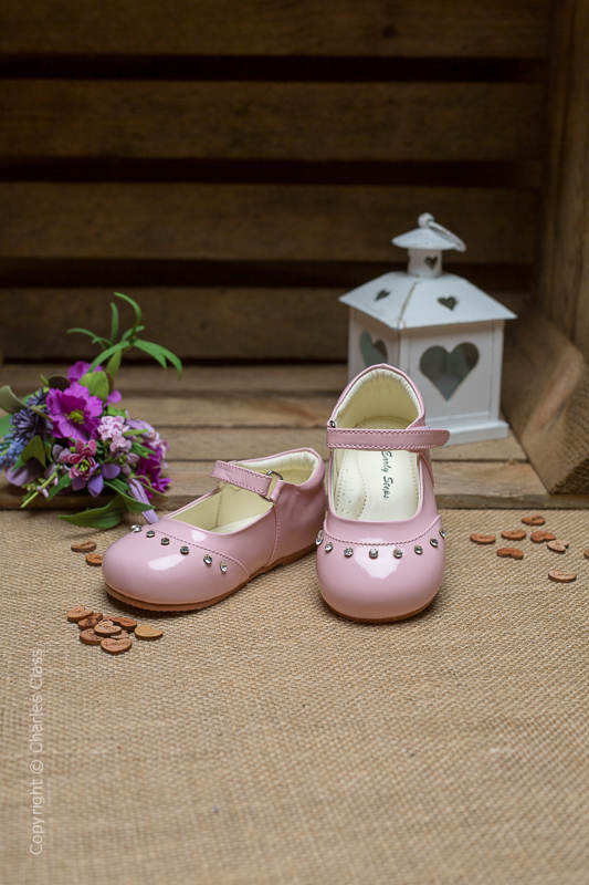 Girls Pink Fairy Sparkle Patent Leather Shoes